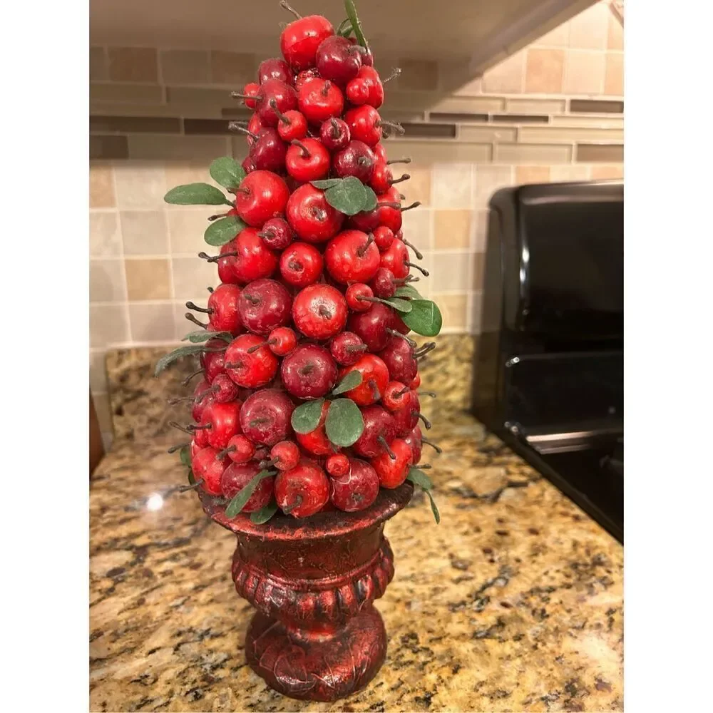 Rooster Decor lazy Susan vase and cherry tree